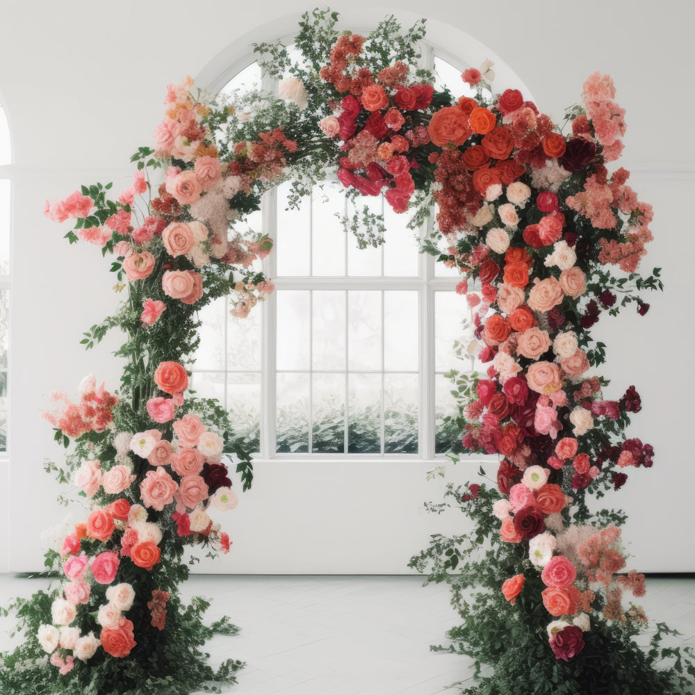 A beautiful arch of flowers.
